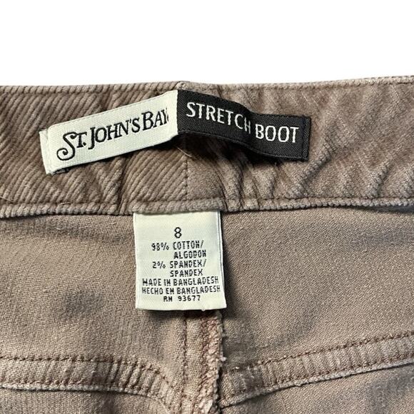 St. John's Bay Stretch BootCut Corduroy Pants Women's Size 8 Tan Cotton Blend - Picture 8 of 9
